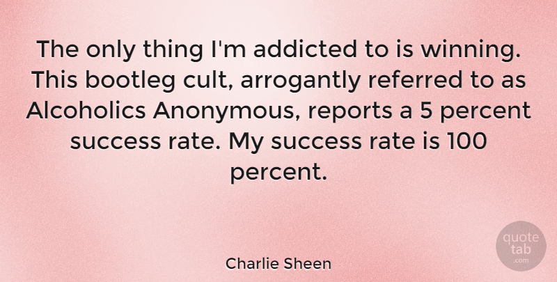 Charlie Sheen Quote About Winning, Alcoholics Anonymous, Warlocks: The Only Thing Im Addicted...