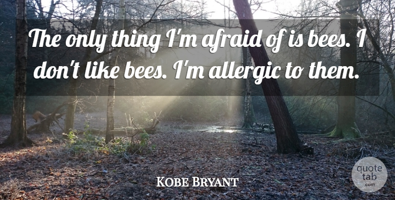 Kobe Bryant Quote About Badass, Bees, Allergic: The Only Thing Im Afraid...