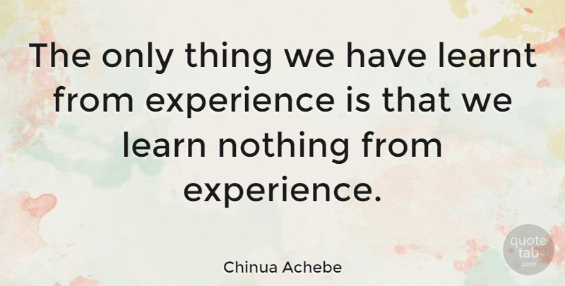 Chinua Achebe Quote About Thought Provoking: The Only Thing We Have...