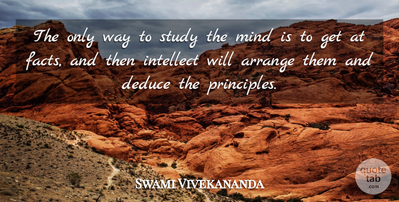 Swami Vivekananda Quote About Mind, Way, Facts: The Only Way To Study...