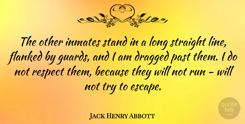 Jack Henry Abbott Quote About American Author, Dragged, Inmates, Past, Respect: The Other Inmates Stand In...