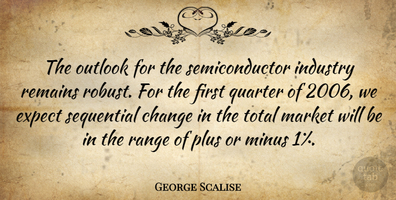 George Scalise Quote About Change, Expect, Industry, Market, Minus: The Outlook For The Semiconductor...