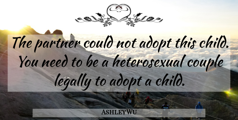 Ashley Wu Quote About Adopt, Couple, Legally, Partner: The Partner Could Not Adopt...