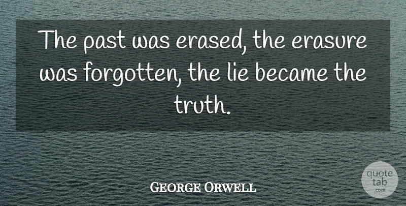 George Orwell Quote About Lying, Past, Forgotten: The Past Was Erased The...