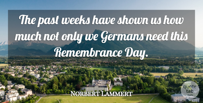 Norbert Lammert Quote About Germans, Past, Shown, Weeks: The Past Weeks Have Shown...
