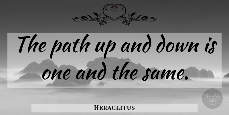 Heraclitus Quote About Path, Up And Down: The Path Up And Down...