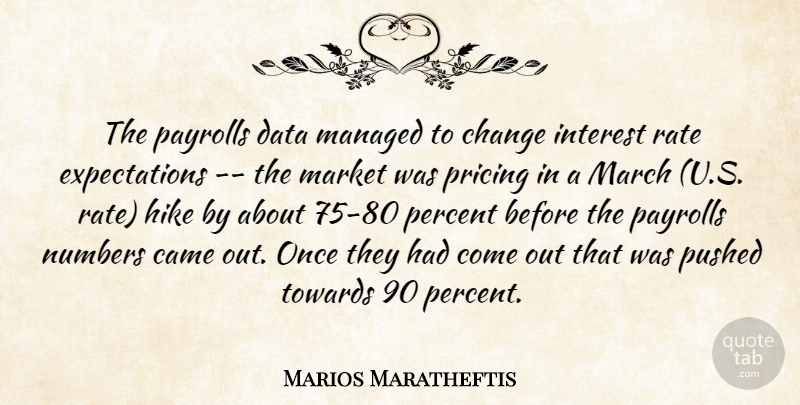 Marios Maratheftis Quote About Came, Change, Data, Hike, Interest: The Payrolls Data Managed To...