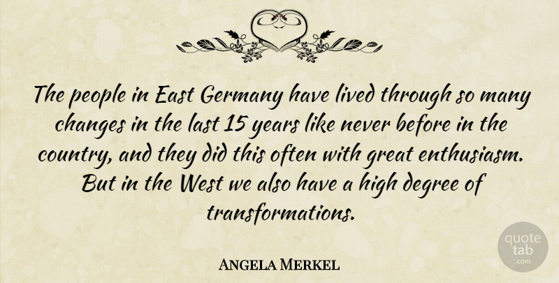Angela Merkel Quote About Country, East Germany, Years: The People In East Germany...