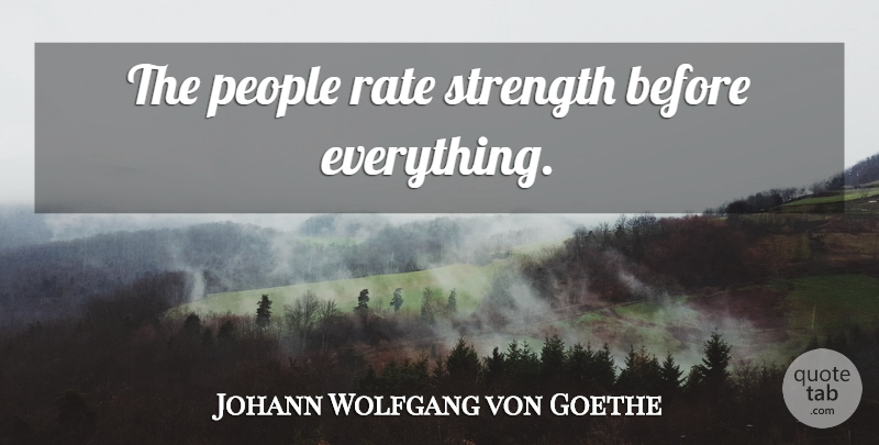 Johann Wolfgang von Goethe Quote About Strength, People, Rate: The People Rate Strength Before...