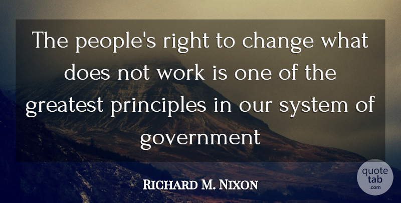 Richard M. Nixon Quote About Government, People, Doe: The Peoples Right To Change...