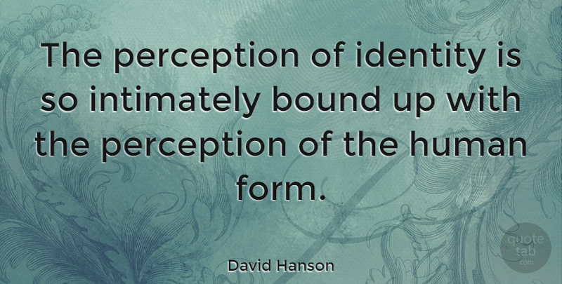 David Hanson Quote About Human: The Perception Of Identity Is...