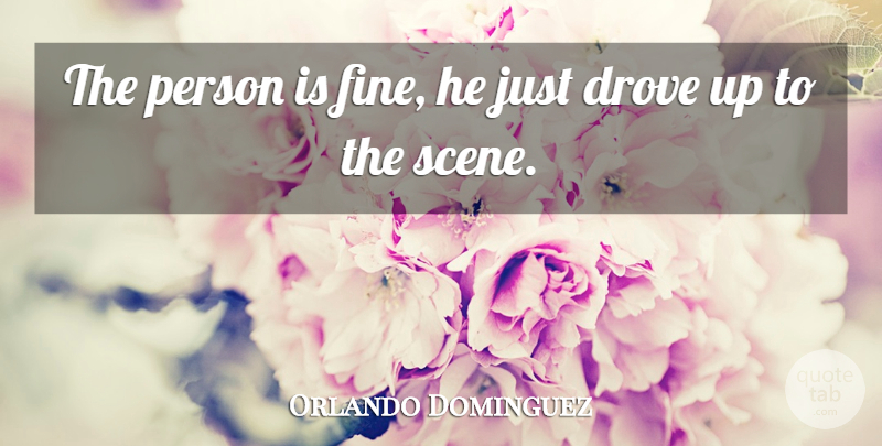 Orlando Dominguez Quote About Drove: The Person Is Fine He...