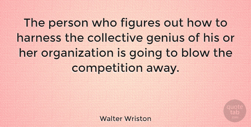 Walter Wriston Quote About Business, Blow, Organization: The Person Who Figures Out...