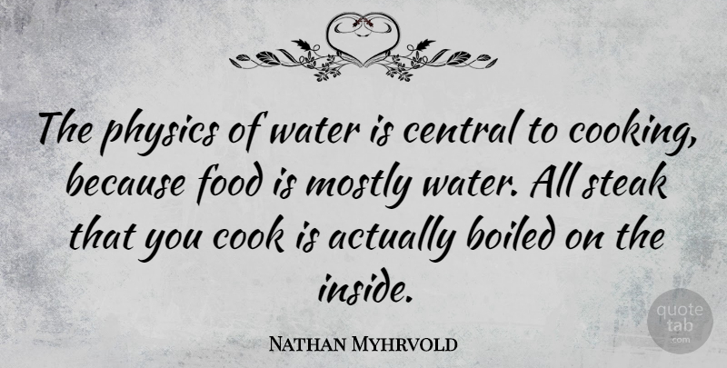 Nathan Myhrvold Quote About Water, Cooking, Physics: The Physics Of Water Is...