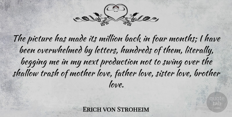 Erich von Stroheim Quote About Begging, Brother, Four, Million, Next: The Picture Has Made Its...