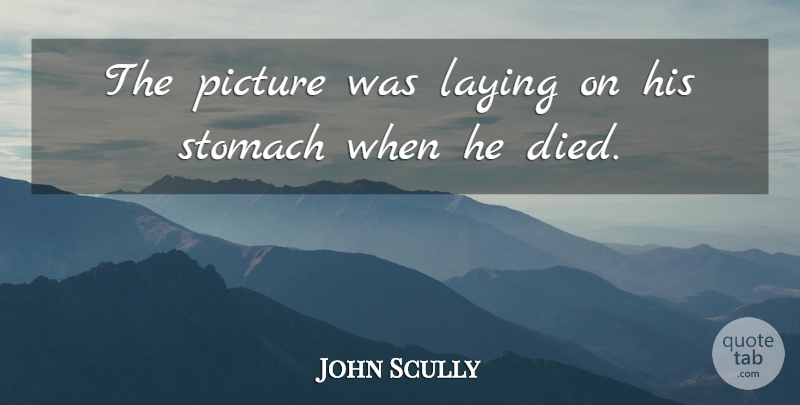 John Scully Quote About Laying, Picture, Stomach: The Picture Was Laying On...