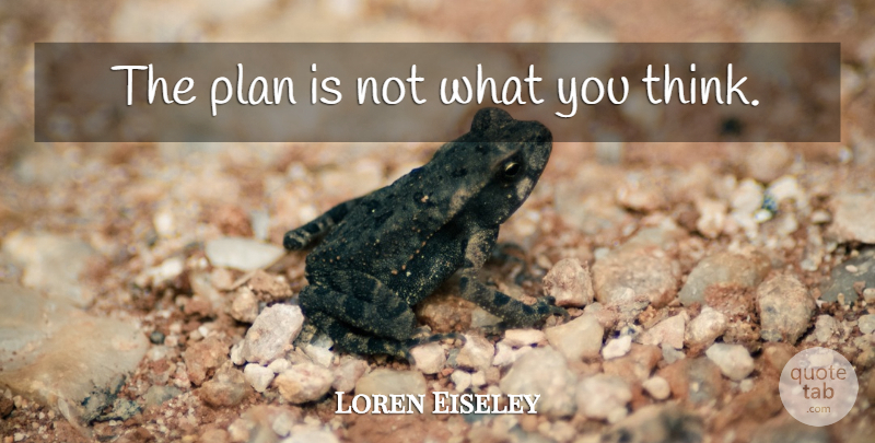 Loren Eiseley Quote About Thinking, Plans: The Plan Is Not What...