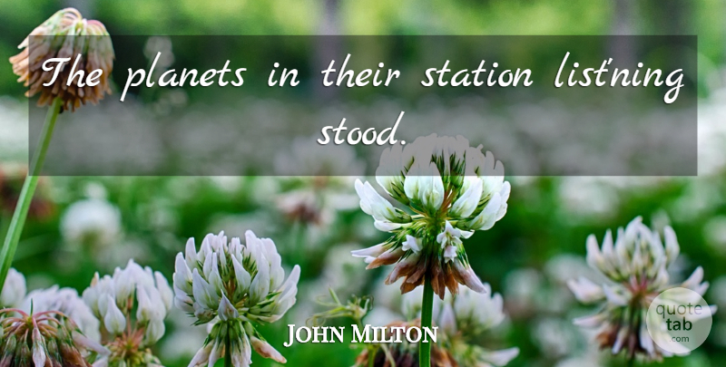 John Milton Quote About Sky, Lists, Planets: The Planets In Their Station...