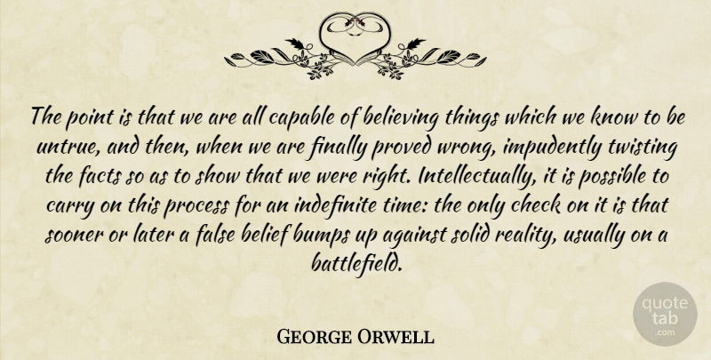 George Orwell Quote About Faith, Believe, Reality: The Point Is That We...