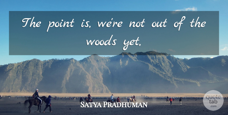 Satya Pradhuman Quote About Point, Woods: The Point Is Were Not...