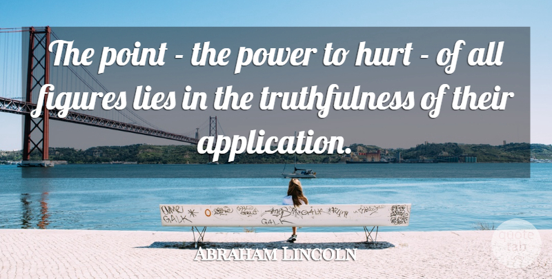 Abraham Lincoln Quote About Figures, Hurt, Lies, Point, Power: The Point The Power To...