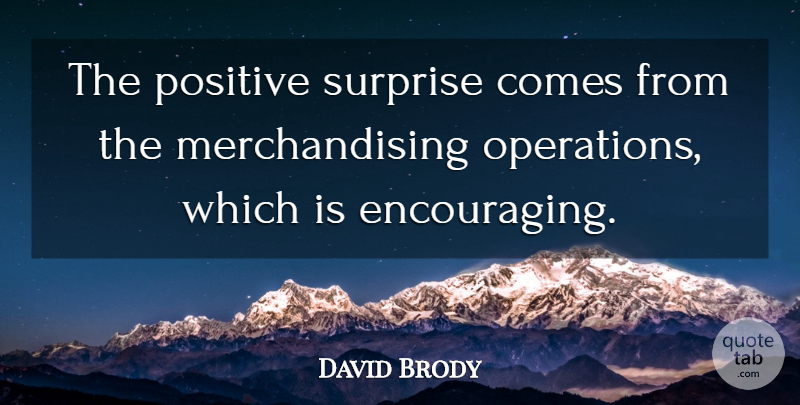 David Brody Quote About Positive, Surprise: The Positive Surprise Comes From...