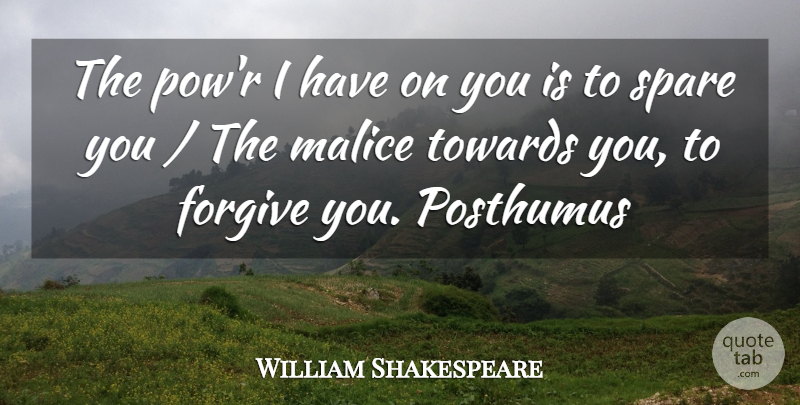 William Shakespeare Quote About Forgiving, Malice, Pow: The Powr I Have On...
