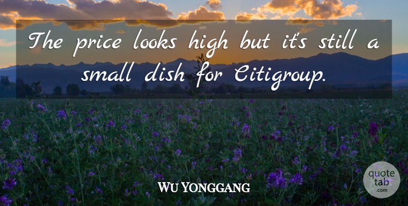 Wu Yonggang Quote About Dish, High, Looks, Price, Small: The Price Looks High But...