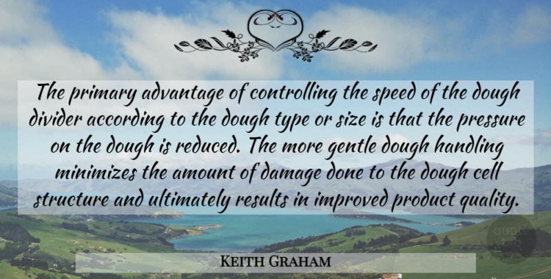 Keith Graham Quote About According, Advantage, Amount, Cell, Damage: The Primary Advantage Of Controlling...