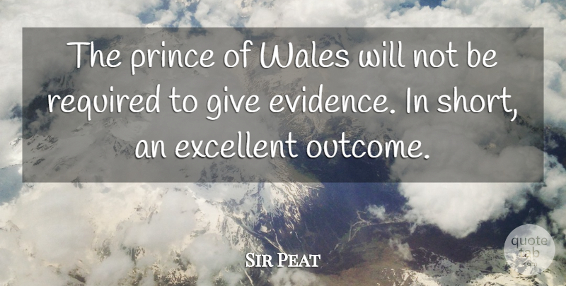 Sir Peat Quote About Excellent, Prince, Required, Wales: The Prince Of Wales Will...