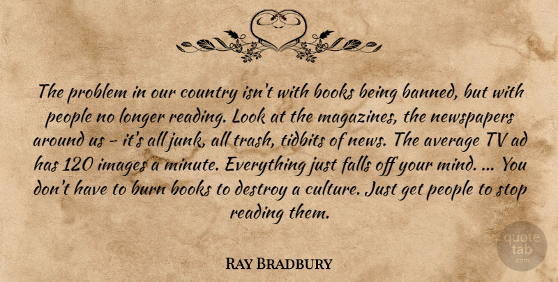 Ray Bradbury Quote About Country, Book, Fall: The Problem In Our Country...