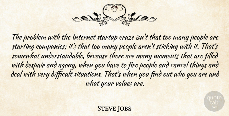Steve Jobs Quote About Business, Difficult Situations, Agony: The Problem With The Internet...