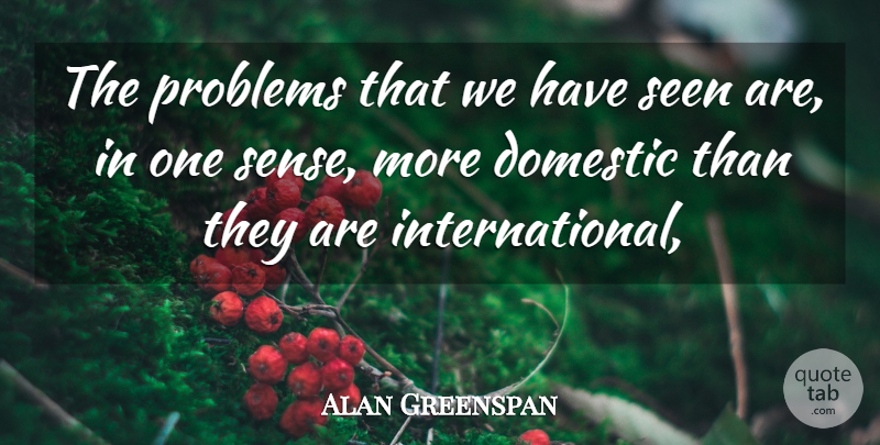 Alan Greenspan Quote About Domestic, Problems, Seen: The Problems That We Have...