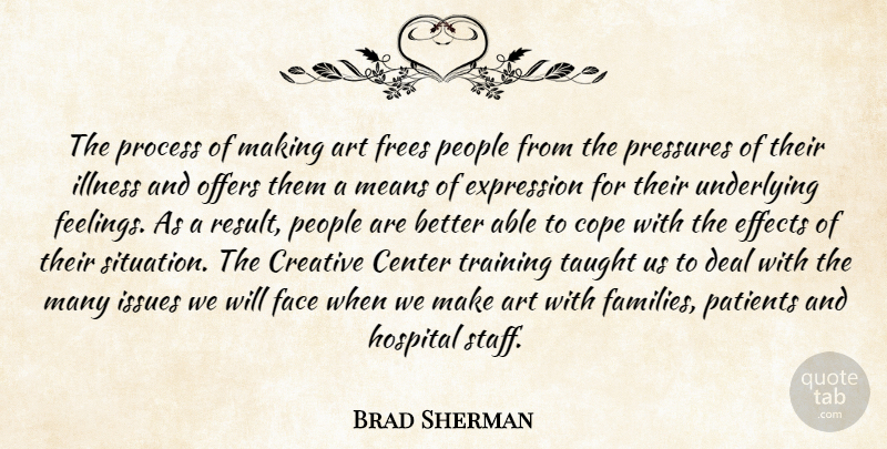 Brad Sherman Quote About Art, Center, Cope, Creative, Deal: The Process Of Making Art...