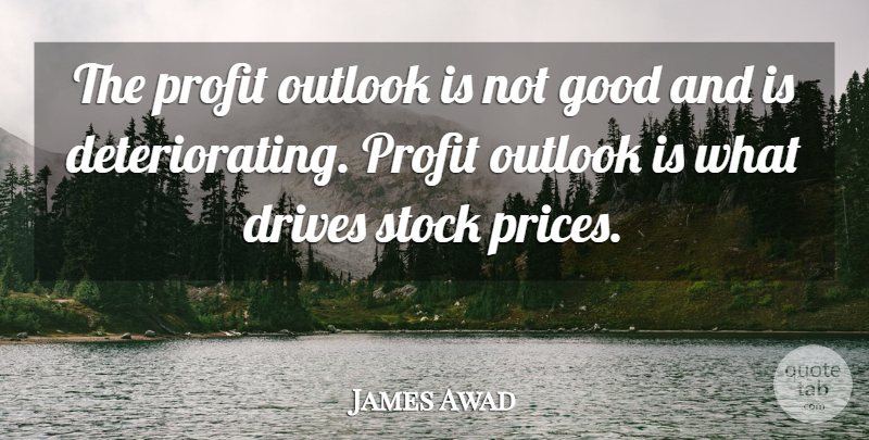 James Awad Quote About Drives, Good, Outlook, Profit, Stock: The Profit Outlook Is Not...