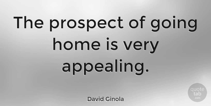 David Ginola Quote About Home, Perspective, Going Home: The Prospect Of Going Home...