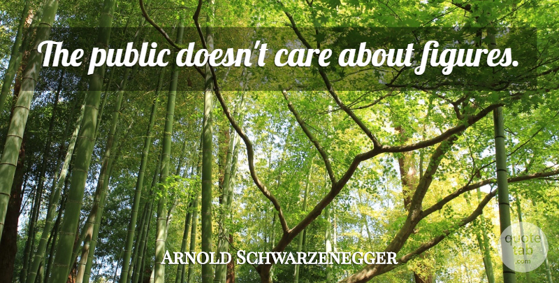 Arnold Schwarzenegger Quote About Care, Figures: The Public Doesnt Care About...