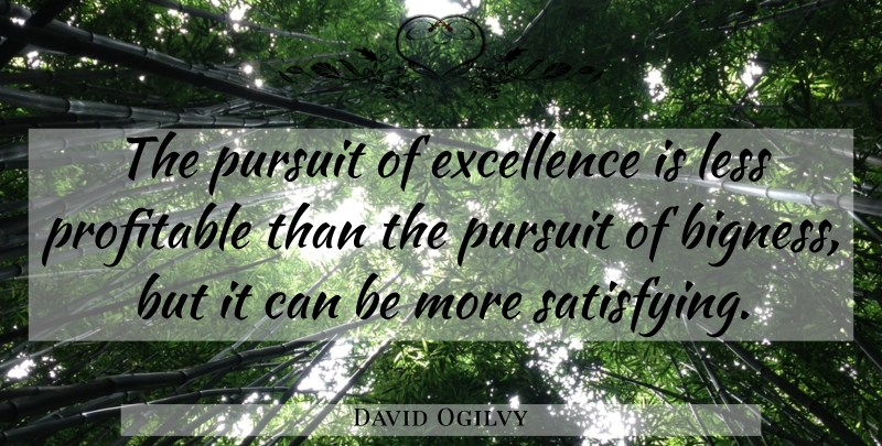 David Ogilvy Quote About Perfection, Excellence, Planning: The Pursuit Of Excellence Is...