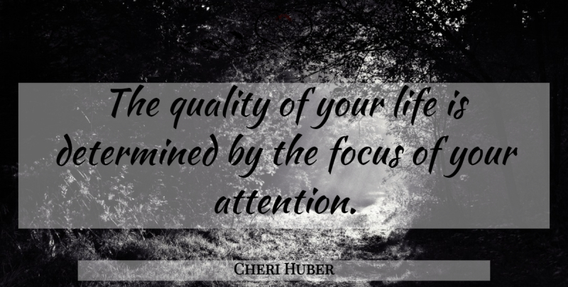 Cheri Huber Quote About Focus, Quality, Attention: The Quality Of Your Life...