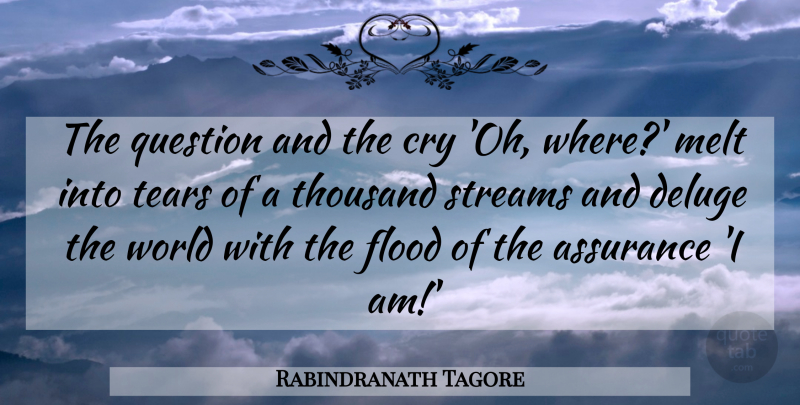 Rabindranath Tagore Quote About Tears, World, Cry: The Question And The Cry...