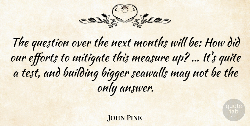John Pine Quote About Bigger, Building, Efforts, Measure, Mitigate: The Question Over The Next...