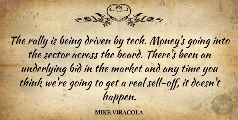 Mike Viracola Quote About Across, Bid, Driven, Market, Rally: The Rally Is Being Driven...
