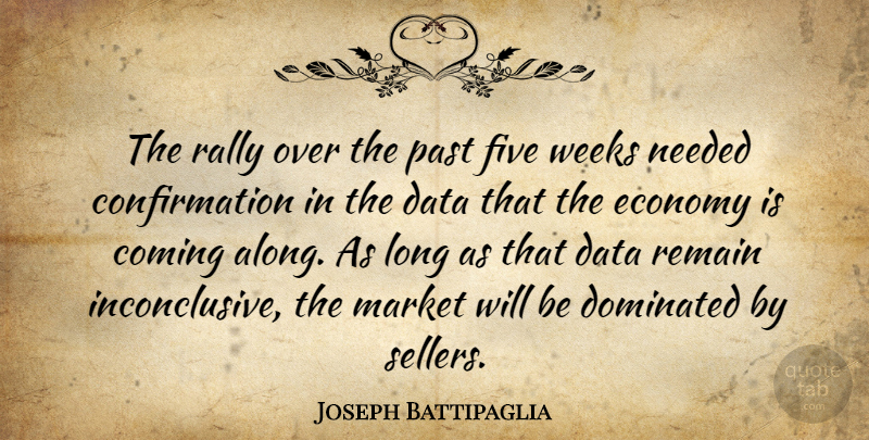 Joseph Battipaglia Quote About Coming, Data, Dominated, Economy, Five: The Rally Over The Past...