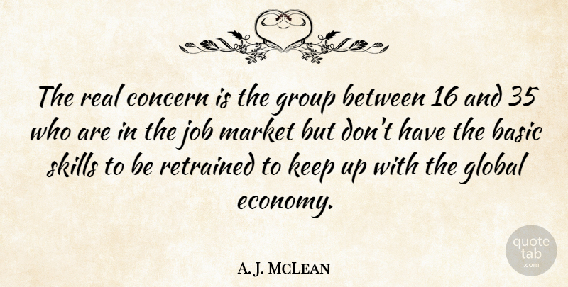 A. J. McLean Quote About Basic, Concern, Global, Group, Job: The Real Concern Is The...