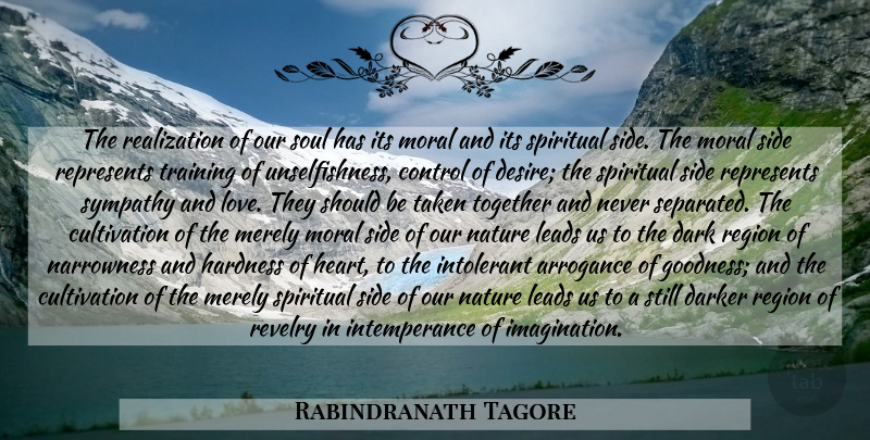 Rabindranath Tagore Quote About Spiritual, Taken, Heart: The Realization Of Our Soul...
