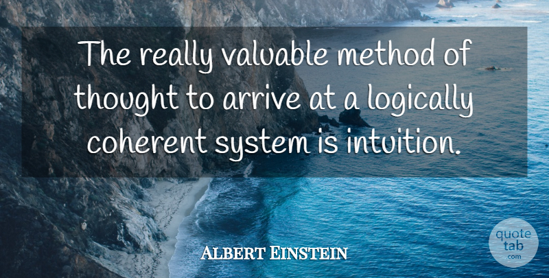 Albert Einstein Quote About Coaching, Intuition, Method: The Really Valuable Method Of...