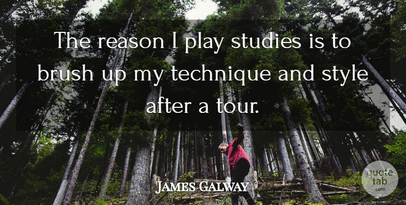 James Galway Quote About Brush, Reason, Studies, Style, Technique: The Reason I Play Studies...