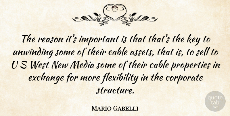 Mario Gabelli Quote About Cable, Corporate, Exchange, Key, Media: The Reason Its Important Is...