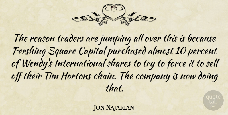 Jon Najarian Quote About Almost, Capital, Company, Force, Jumping: The Reason Traders Are Jumping...