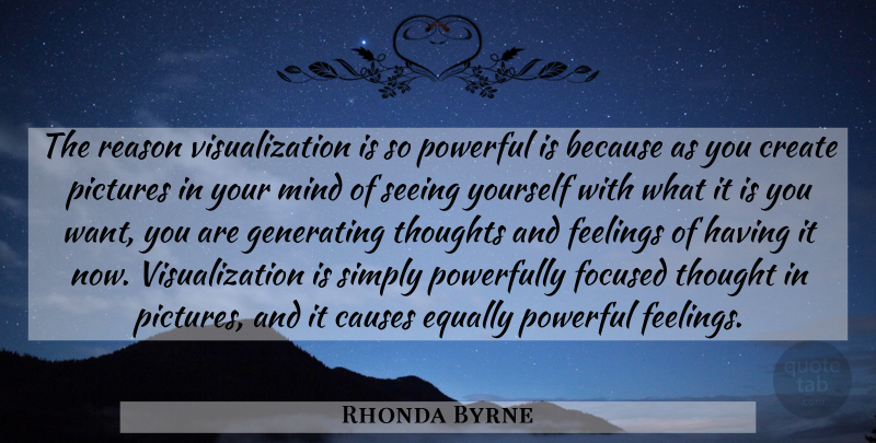 Rhonda Byrne Quote About Positive, Powerful, Feelings: The Reason Visualization Is So...